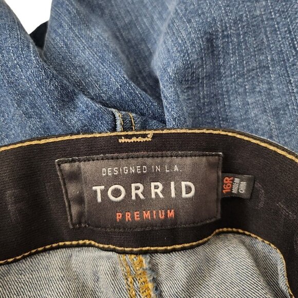Torrid Bombshell Jeans 16 Blue Skinny Distressed High-Rise Stretch‎ Medium Wash - Picture 7 of 12